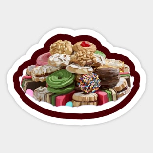 Italian Assorted Colorful Cookie Platter Tray Sticker